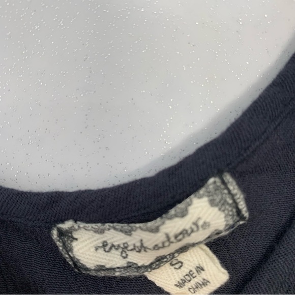 Eyeshadow Empire Top Woman Small  Blue Floral Embroidery Flowy Boho Casual Light - Picture 7 of 9